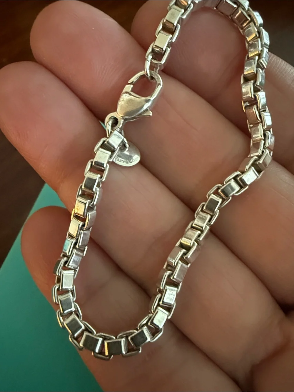 7” Tiffany & Co. Sterling Silver Box-Link Bracelet